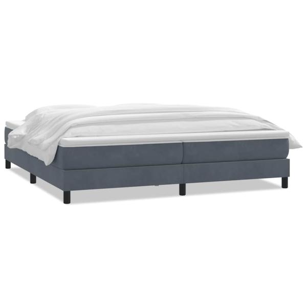 Boxspringbett mit Matratze Dunkelgrau 180x210 cm Samt