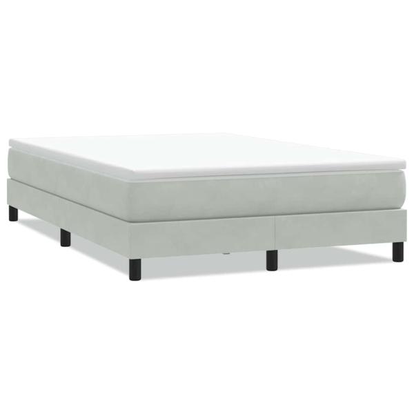 Boxspringbett ohne Matratze Hellgrau 140x220 cm Samt