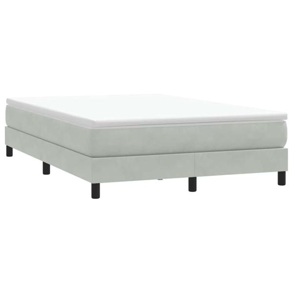 Boxspringbett ohne Matratze Hellgrau 140x220 cm Samt