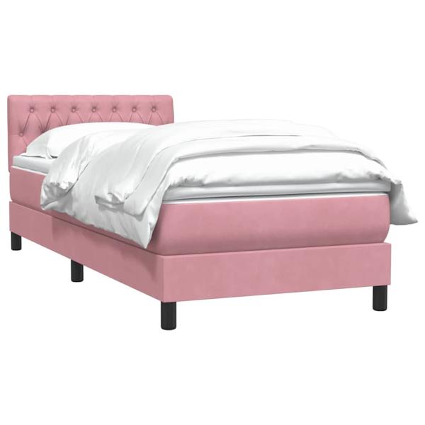Boxspringbett mit Matratze Rosa 80x220 cm Samt