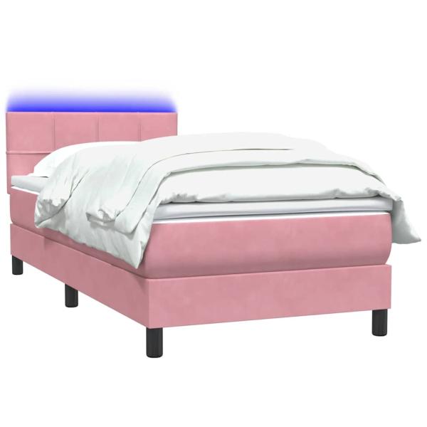 Boxspringbett mit Matratze Rosa 90x210 cm Samt