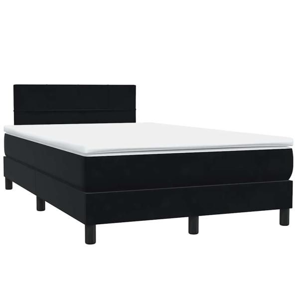 Boxspringbett mit Matratze Schwarz 120x210 cm Samt