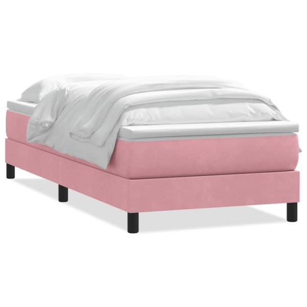 Boxspringbett mit Matratze Rosa 80x220 cm Samt