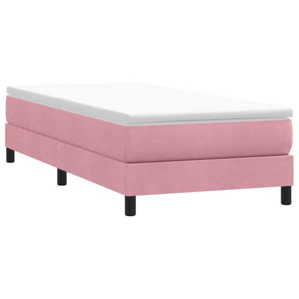Boxspringbett mit Matratze Rosa 80x220 cm Samt