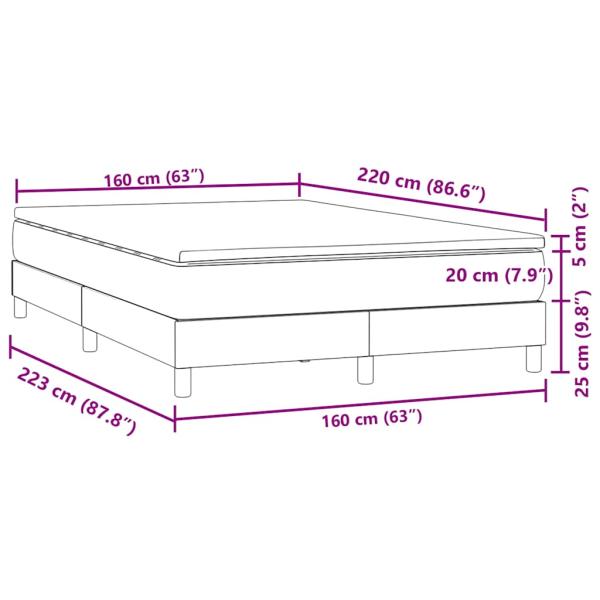 Boxspringbett mit Matratze Dunkelgrün 160x220 cm Samt