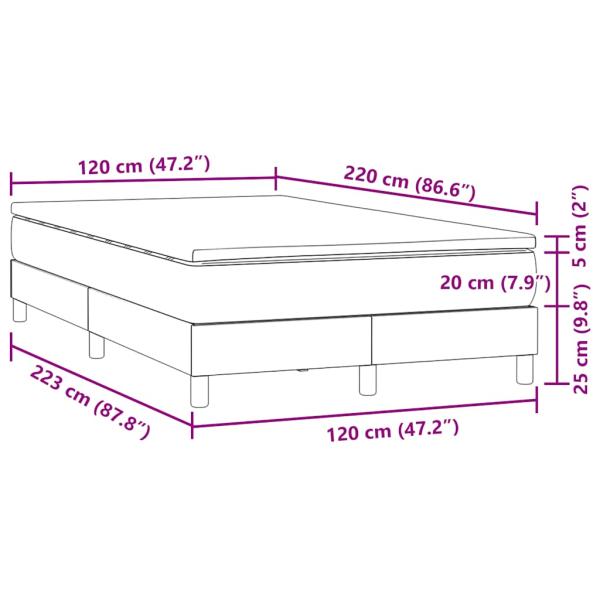 Boxspringbett mit Matratze Dunkelblau 120x220 cm Samt