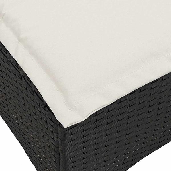 3tlg. Garten-Sofagarnitur mit Kissen L-Form Schwarz Poly Rattan