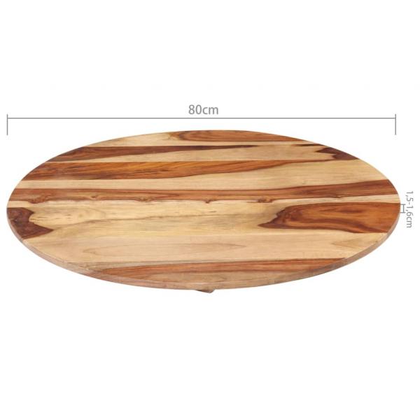 Tischplatte Massivholz Palisander Rund 15-16 mm 80 cm