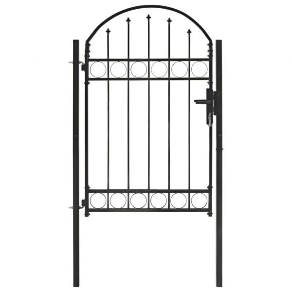 ARDEBO.de - Zauntor mit Gewölbter Spitze Stahl 100 x 150 cm Schwarz