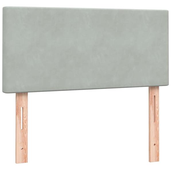 Boxspringbett mit Matratze Hellgrau 80x210 cm Samt