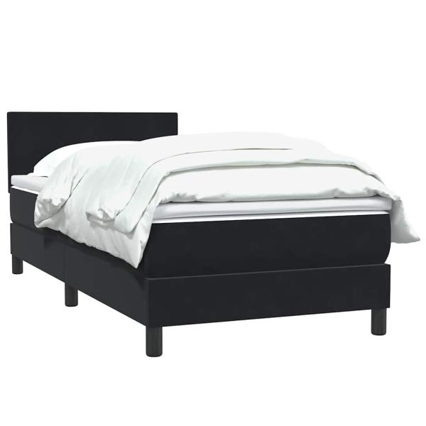 Boxspringbett mit Matratze Schwarz 80x220 cm Samt