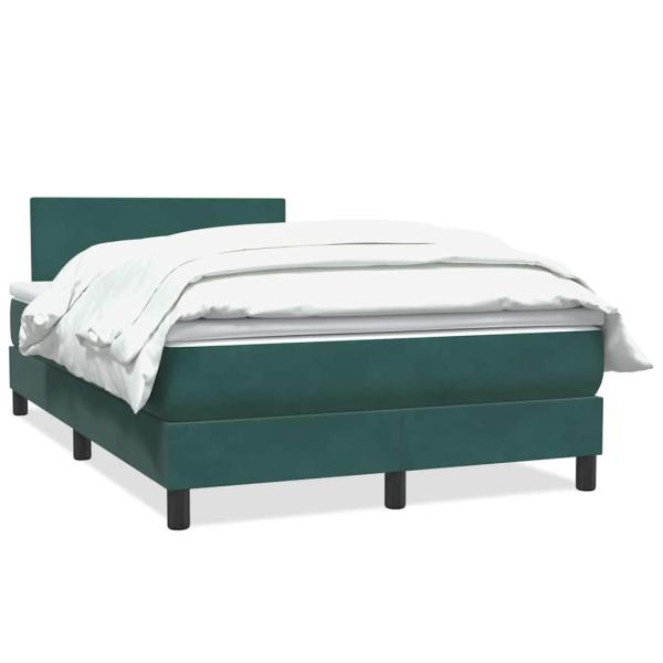 ARDEBO.de - Boxspringbett mit Matratze Dunkelgrün 120x220 cm Samt