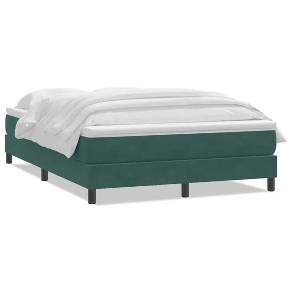 Boxspringbett mit Matratze Dunkelgrün 160x210 cm Samt