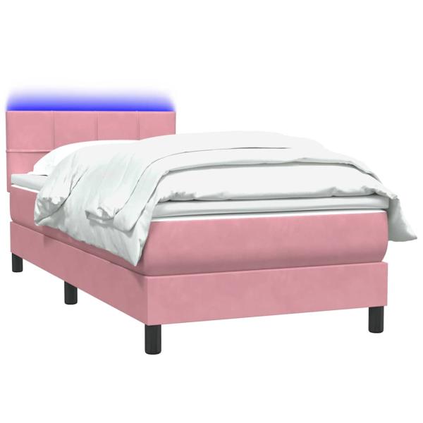 ARDEBO.de - Boxspringbett mit Matratze Rosa 80x210 cm Samt