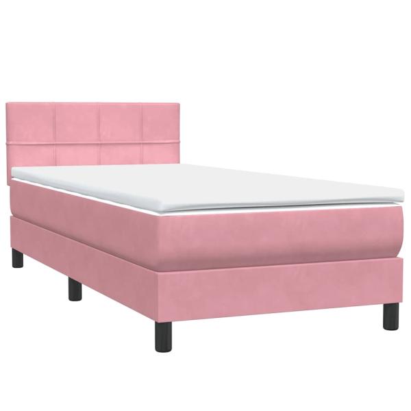Boxspringbett mit Matratze Rosa 80x210 cm Samt