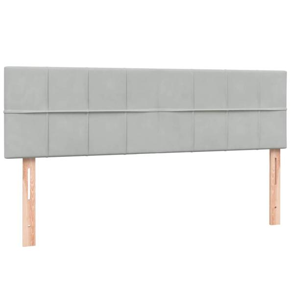 Boxspringbett mit Matratze Hellgrau 140x210 cm Samt