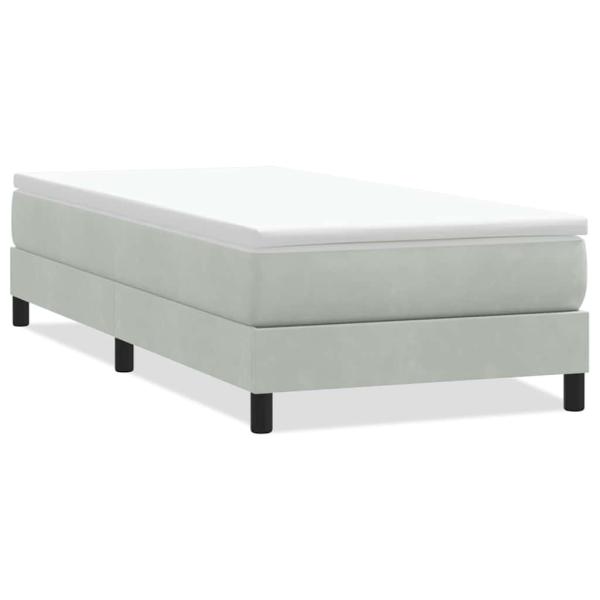Boxspringbett ohne Matratze Hellgrau 100x220 cm Samt