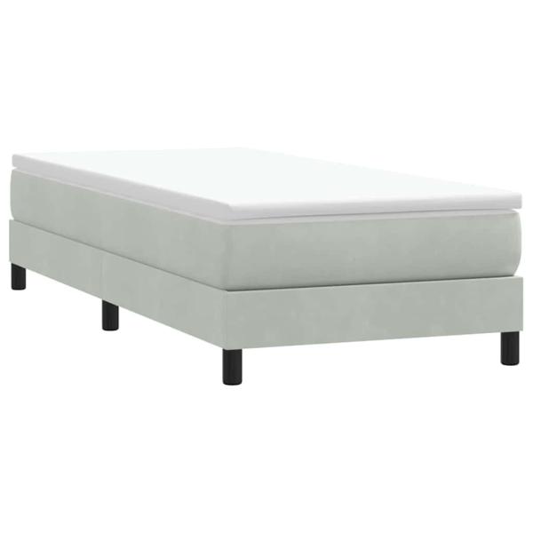 Boxspringbett ohne Matratze Hellgrau 100x220 cm Samt