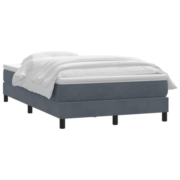 Boxspringbett mit Matratze Dunkelgrau 120x220 cm Samt
