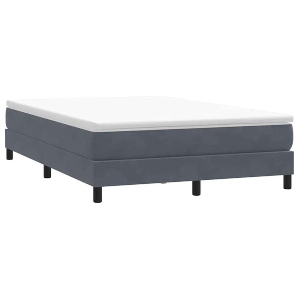 Boxspringbett mit Matratze Dunkelgrau 140x220 cm Samt