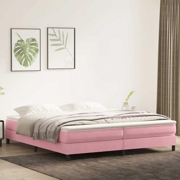 ARDEBO.de - Boxspringbett ohne Matratze Rosa 200x220 cm Samt