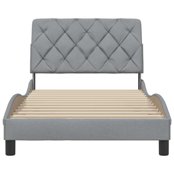 Bettgestell ohne Matratze Hellgrau 100x200 cm Stoff