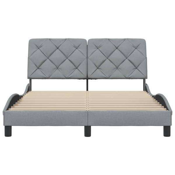 Bettgestell ohne Matratze Hellgrau 140x190 cm Stoff