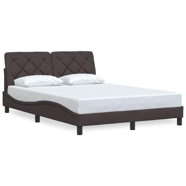 Bettgestell ohne Matratze Dunkelbraun 140x200 cm Stoff