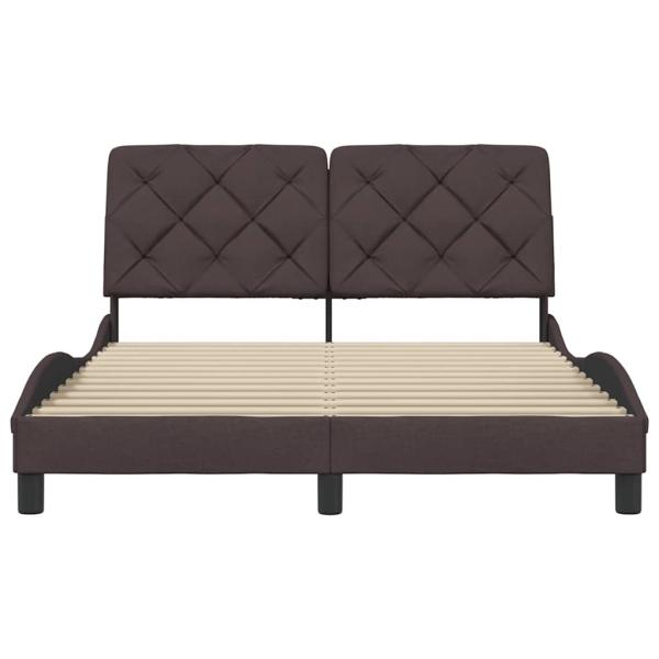 Bettgestell ohne Matratze Dunkelbraun 140x200 cm Stoff