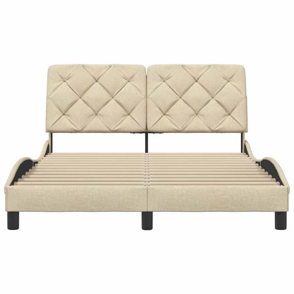 Bettgestell ohne Matratze Creme 140x200 cm Stoff