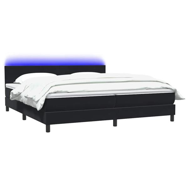 Boxspringbett mit Matratze Schwarz 180x210 cm Samt