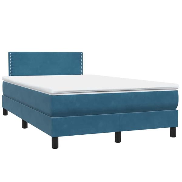 Boxspringbett mit Matratze Dunkelblau 120x210 cm Samt