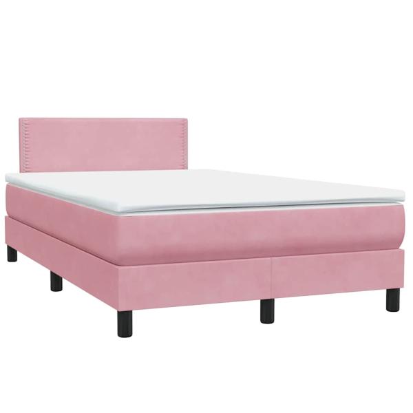 Boxspringbett mit Matratze Rosa 120x220 cm Samt