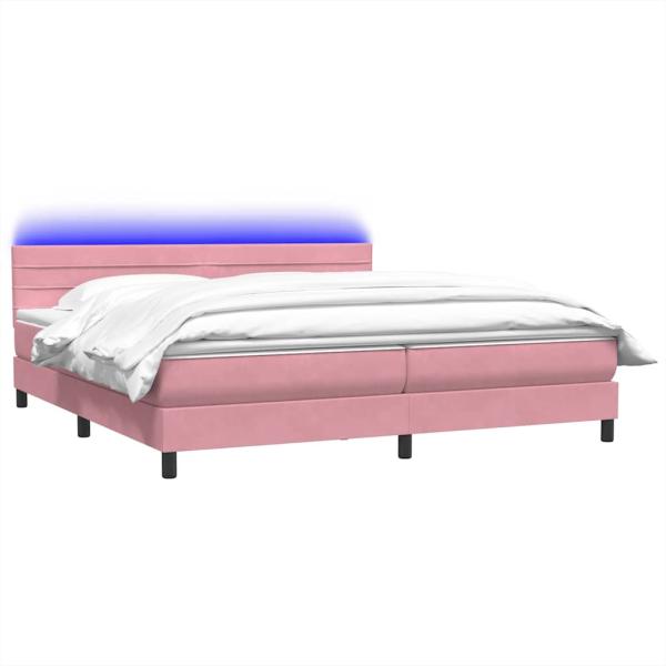 Boxspringbett mit Matratze Rosa 180x210 cm Samt