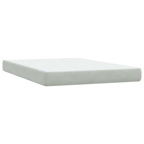 Boxspringbett mit Matratze Hellgrau 140x210 cm Samt