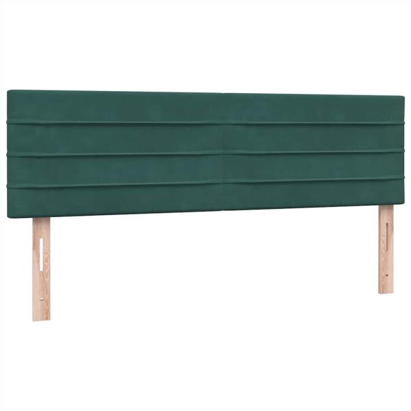 Boxspringbett mit Matratze Dunkelgrün 140x210 cm Samt