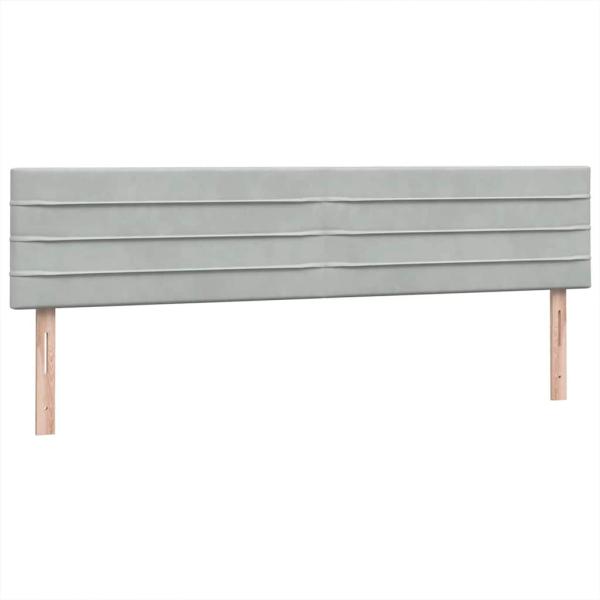 ARDEBO.de - Boxspringbett mit Matratzen Hellgrau 180x220 cm Samt