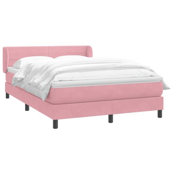 Boxspringbett mit Matratze Rosa 140x220 cm Samt