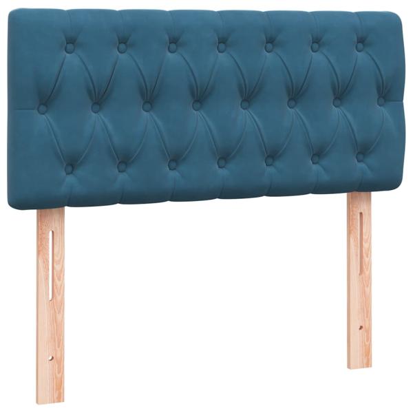 Boxspringbett mit Matratze Dunkelblau 80x220 cm Samt