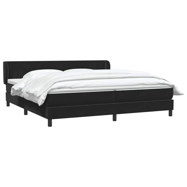 ARDEBO.de - Boxspringbett mit Matratzen Schwarz 180x220 cm Samt