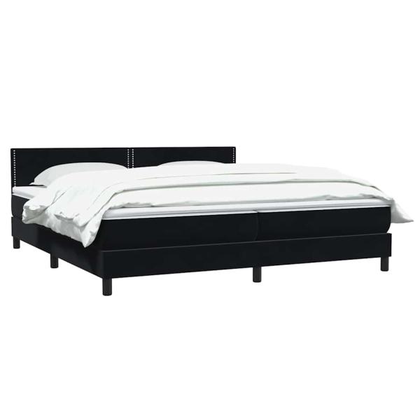 Boxspringbett mit Matratze Schwarz 180x220 cm Samt