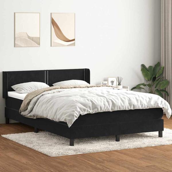 ARDEBO.de - Boxspringbett mit Matratze Schwarz 160x220 cm Samt