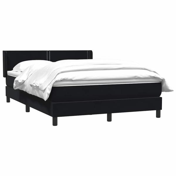 Boxspringbett mit Matratze Schwarz 160x220 cm Samt