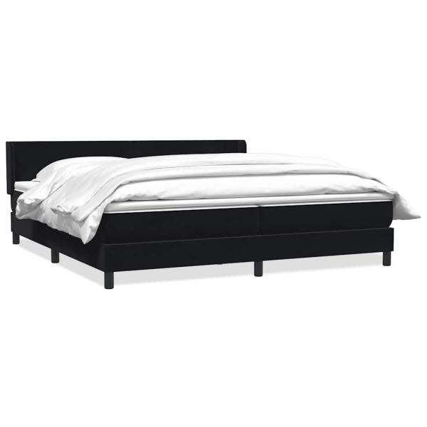 Boxspringbett mit Matratze Schwarz 180x220 cm Samt