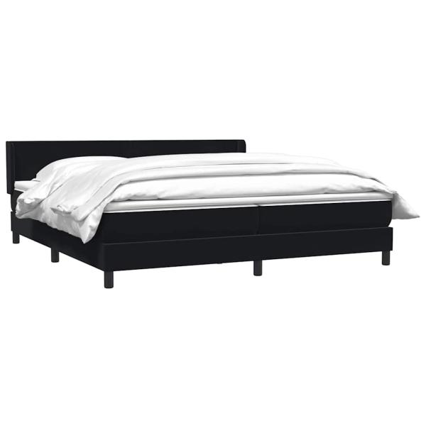 Boxspringbett mit Matratze Schwarz 180x220 cm Samt