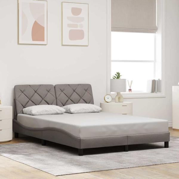 ARDEBO.de - Bettgestell ohne Matratze Taupe 120x200 cm Stoff