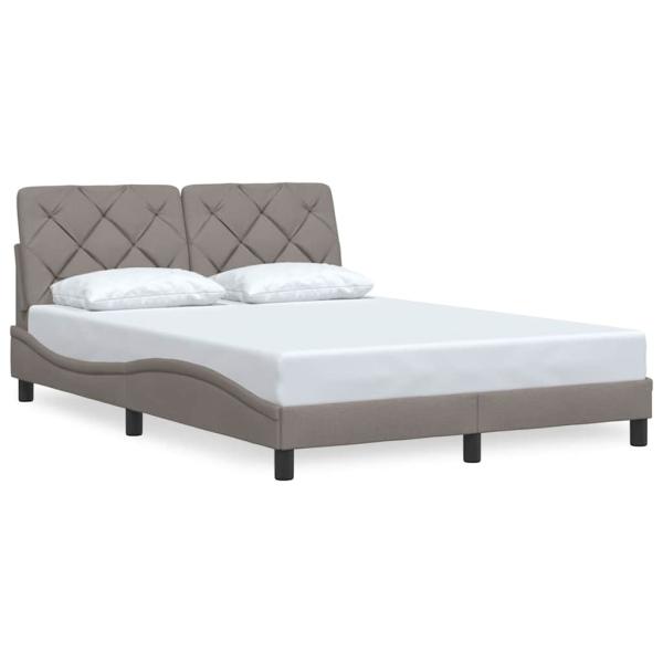 Bettgestell ohne Matratze Taupe 120x200 cm Stoff