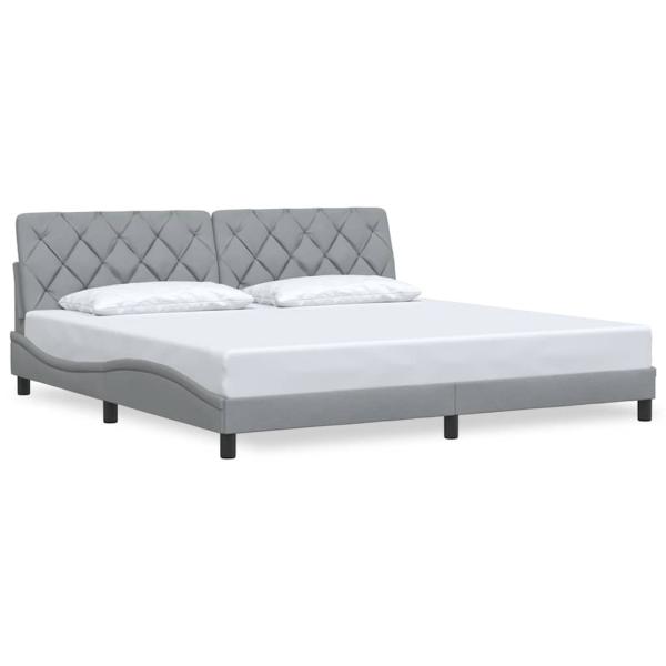 Bettgestell ohne Matratze Hellgrau 200x200 cm Stoff