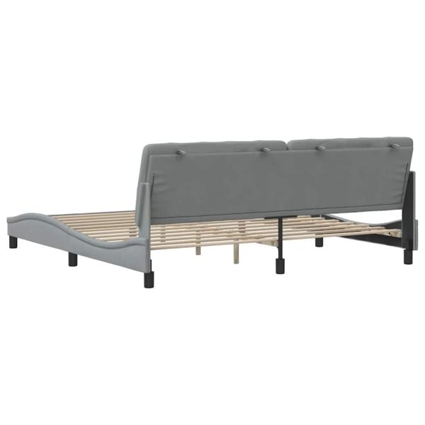 Bettgestell ohne Matratze Hellgrau 200x200 cm Stoff