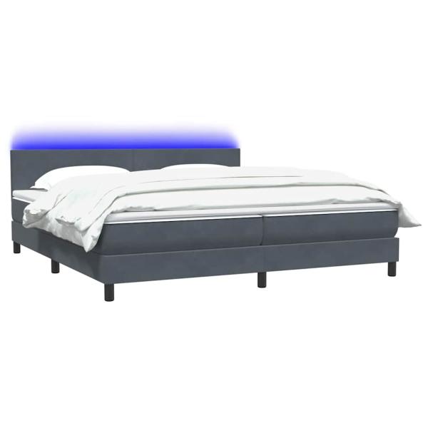 ARDEBO.de - Boxspringbett mit Matratze Dunkelgrau 180x220 cm Samt